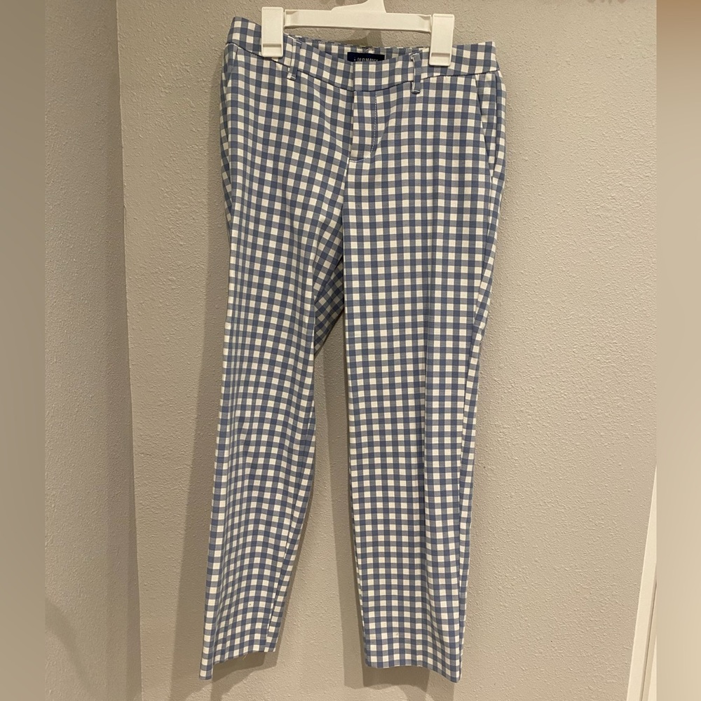 Blue gingham trousers